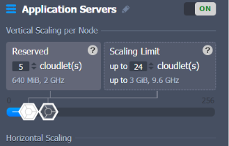Yeti cloud: Choose Vertical Scaling configurations 